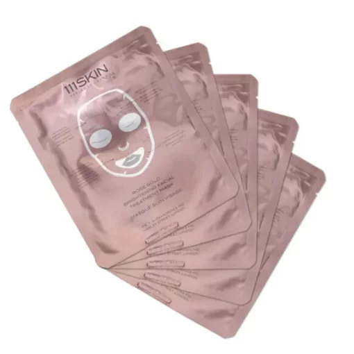111 SKIN Rose Gold Brightening Facial Treatment Mask Box, 5 шт - Освітлювальна маска для обличчя з рожевим золотом