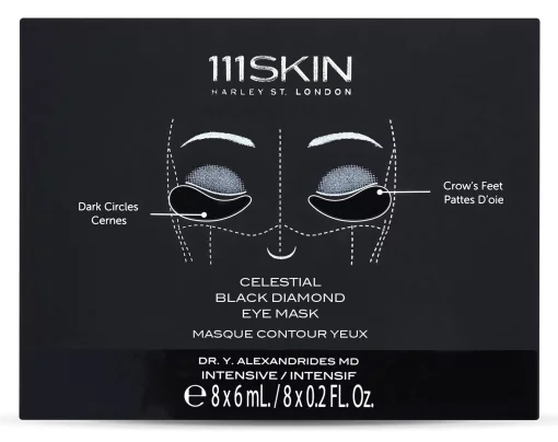111 SKIN Celestial Black Diamond Eye Mask Box, 8 шт - Патчі для очей