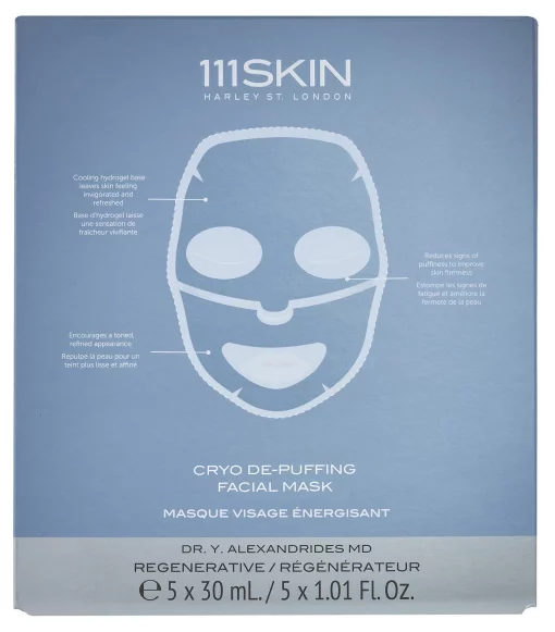 111 SKIN Cryo De-Рuffing Facial Mask, 5 шт - Кріо-енергетична маска для обличчя