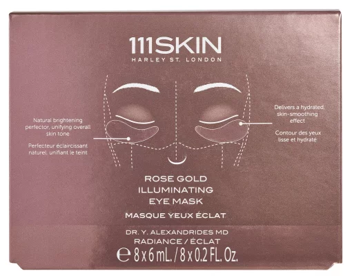 111 SKIN Rose Gold Illuminating Eye Mask Box, 8 шт - патчі освітлюючі для шкіри навколо очей з рожевого золота