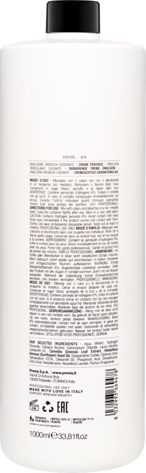 Previa prof. Peroxide 20 VOL 6%, 1000 мл - Окисник